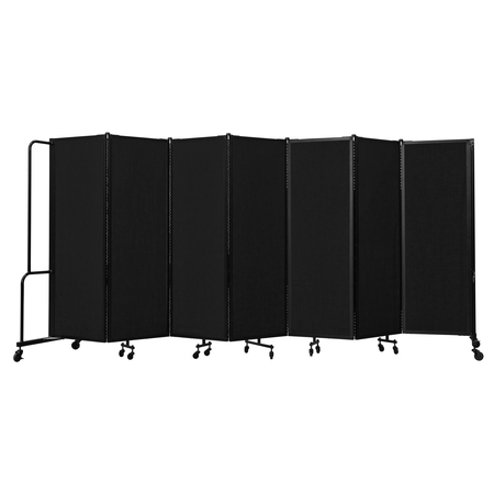 National Public Seating NPS Room Divider, 6' Height, 7 Sections, Black RDB6-7PT10